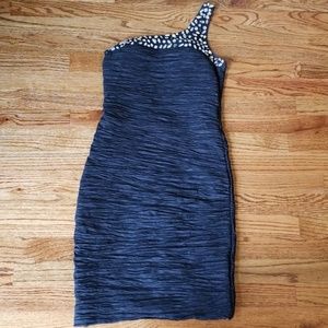 Black Fitted One Strap Dress Size S